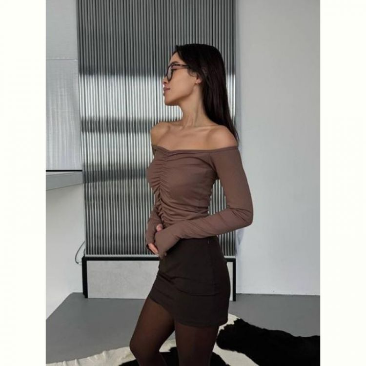 Купить Свитер Arina 4257 brown на obuv-plus.com.ua