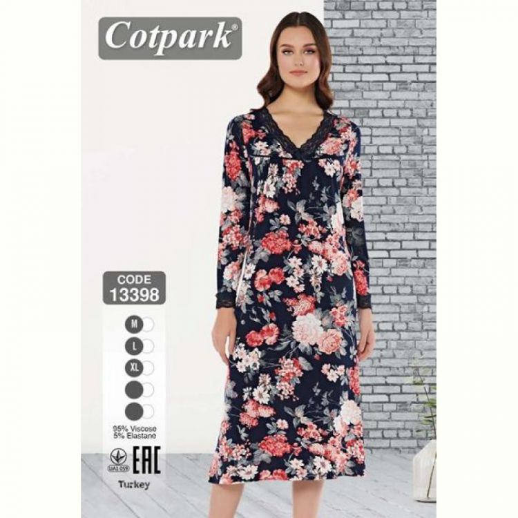 Купить Ночнушка Cotpark 13398 black-red на obuv-plus.com.ua