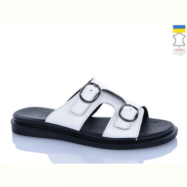 Купить Шлепанцы Sali 112 білий чор-п. на obuv-plus.com.ua
