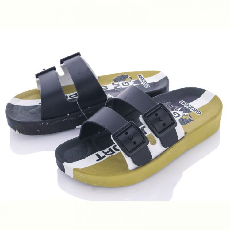 Купить Шлепанцы Gezer 12329 black-khaki на obuv-plus.com.ua