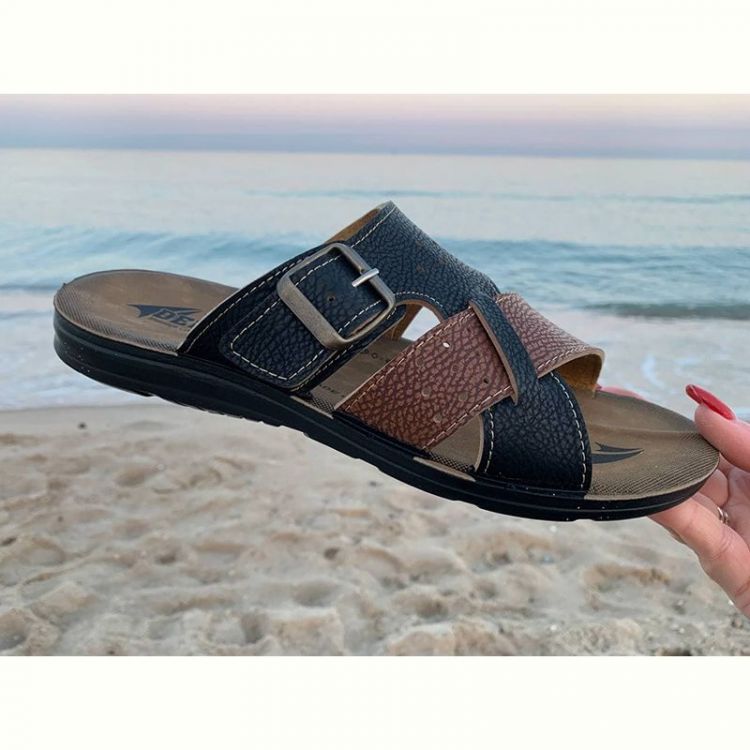 Купить Шлепанцы Malibu M6835 black-camel на obuv-plus.com.ua