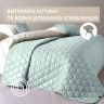 Купить Покрывало 210х240 см IDEIA стеганое двухстороннее качественная стежка микрофибра мята серое на кровать диван на obuv-plus.com.ua