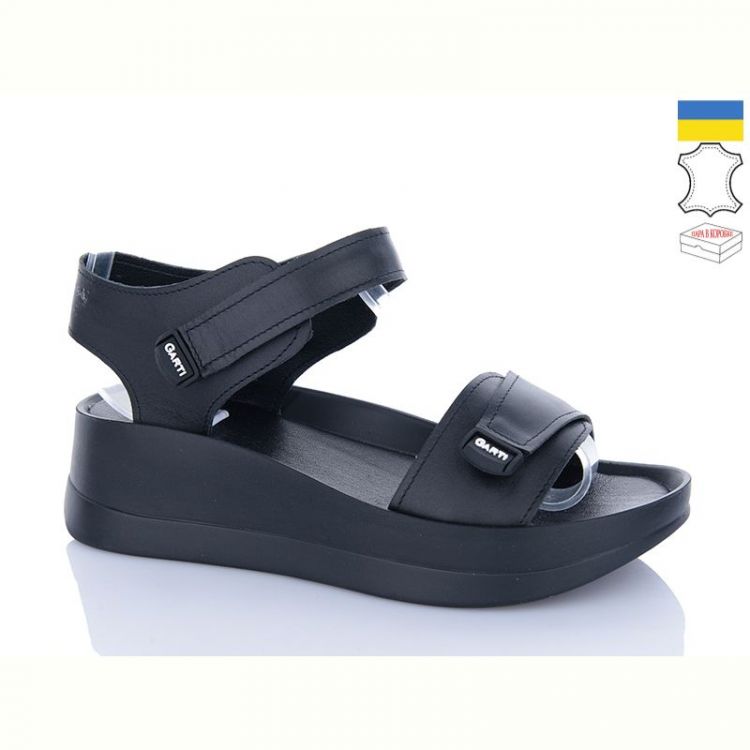 Купить Босоножки Garti 0196 чорний шкіра на obuv-plus.com.ua