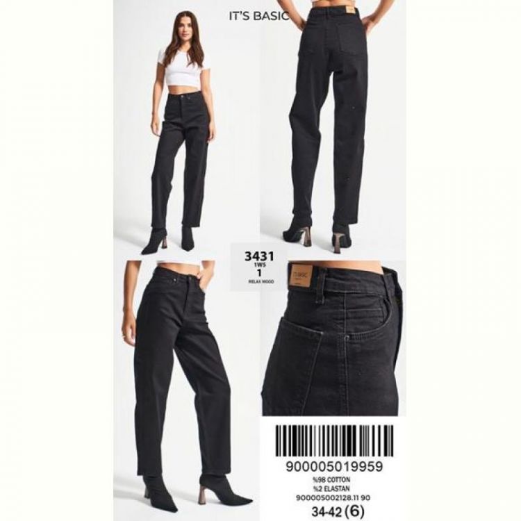 Купить Джинсы Maxim Jeans 3431-1 black на obuv-plus.com.ua