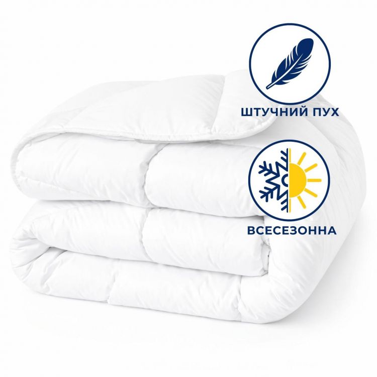 Купить Одеяло полуторное 140х210 искусственный пух всесезонное антиаллергенное белое на obuv-plus.com.ua