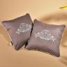 Купить Подушка декоративная 45х45 см ROYAL IDEIA с вышивкой шоколад антиаллергенная с кантом на obuv-plus.com.ua
