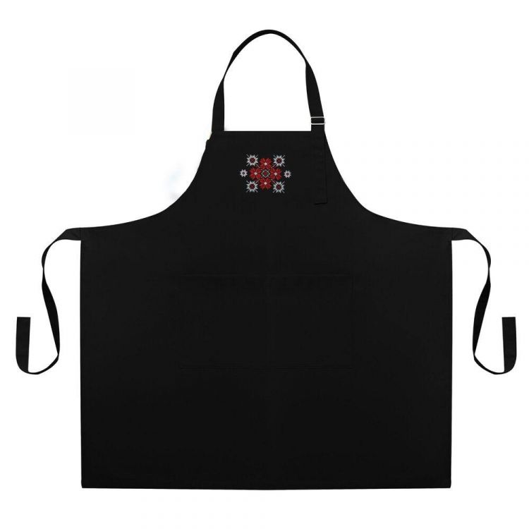 Купить Фартук для кухни IDEIA с вышивкой и карманом, з защитой от пятен, хлопок, для женщин и мужчин черный на obuv-plus.com.ua