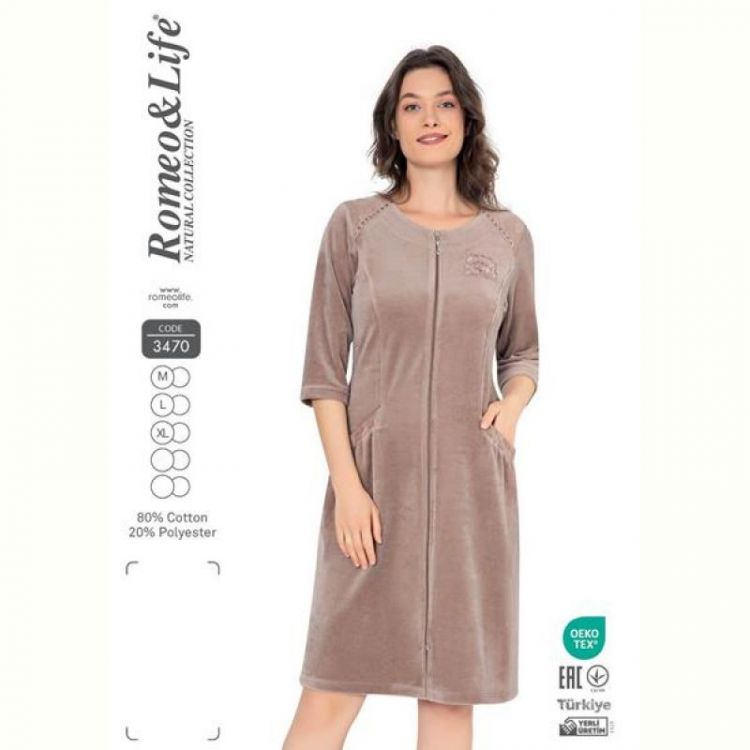 Купить Халат Romeo life 3470 beige на obuv-plus.com.ua