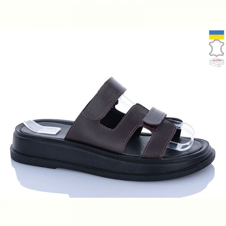 Купить Шлепанцы Sali 9 коричневий к чор-п. на obuv-plus.com.ua