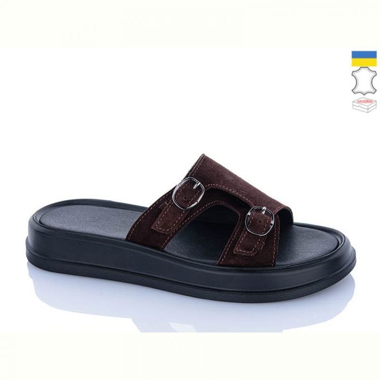 Купить Шлепанцы Sali 11 шоколад з чор-п. на obuv-plus.com.ua