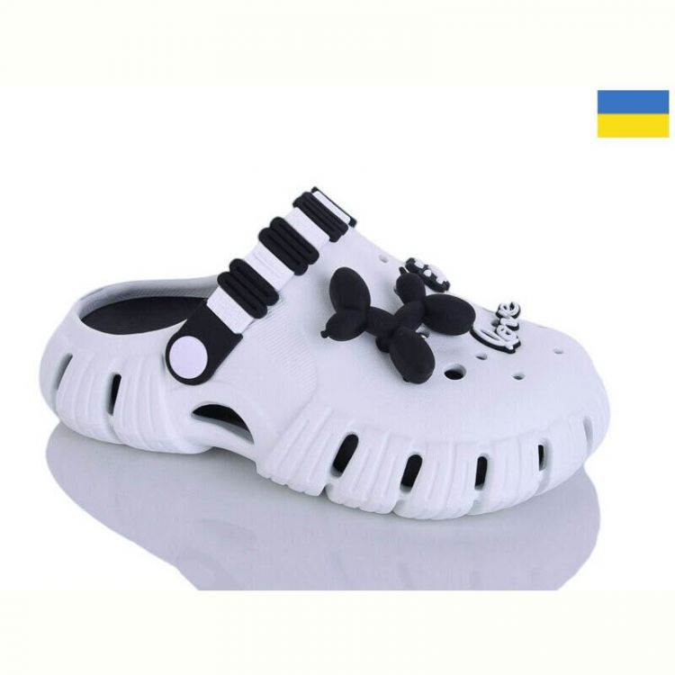 Купить Кроксы Malibu 6012 білий-чорний на obuv-plus.com.ua
