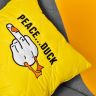 Купить Подушка декоративная 40х40 см Peace... Duck IDEIA боевой гусь с вышивкой антиаллергенная желтая на obuv-plus.com.ua
