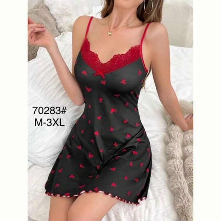 Купить Ночнушка Brilliant B70283 black-red на obuv-plus.com.ua