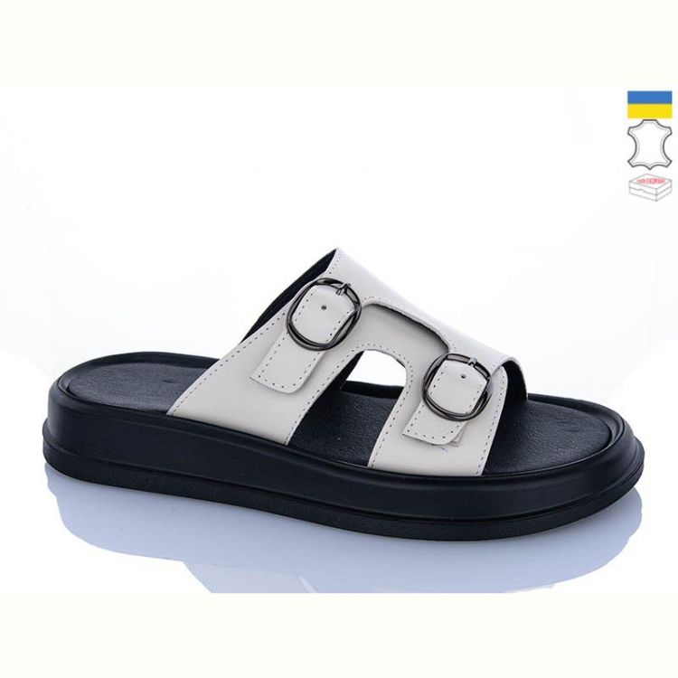 Купить Шлепанцы Sali 12 бежевий к чор-п. на obuv-plus.com.ua