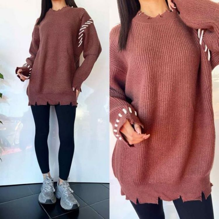 Купить Свитер i8denim Women TB107 brown на obuv-plus.com.ua
