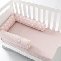 Купить Бортик валик защитный мультифункциональный PAPAELLA 60х15 см 120х15 см в детскую кроватку пудра на obuv-plus.com.ua