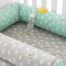 Купить Бортик валик защитный мультифункциональный PAPAELLA 60х15 см 120х15 см в детскую кроватку мята/беж на obuv-plus.com.ua