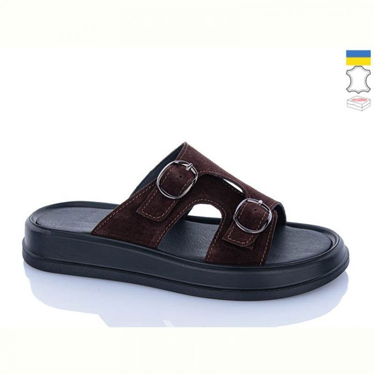 Купить Шлепанцы Sali 12 шоколад з чор-п. на obuv-plus.com.ua