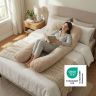 Купить Подушка для сна и отдыха 75х140х20 см U-shape подкова Соня беж антиаллергенная с молнией для удобного сна на obuv-plus.com.ua