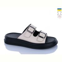 Купить Шлепанцы Sali 91 бежевий к чор-п. на obuv-plus.com.ua