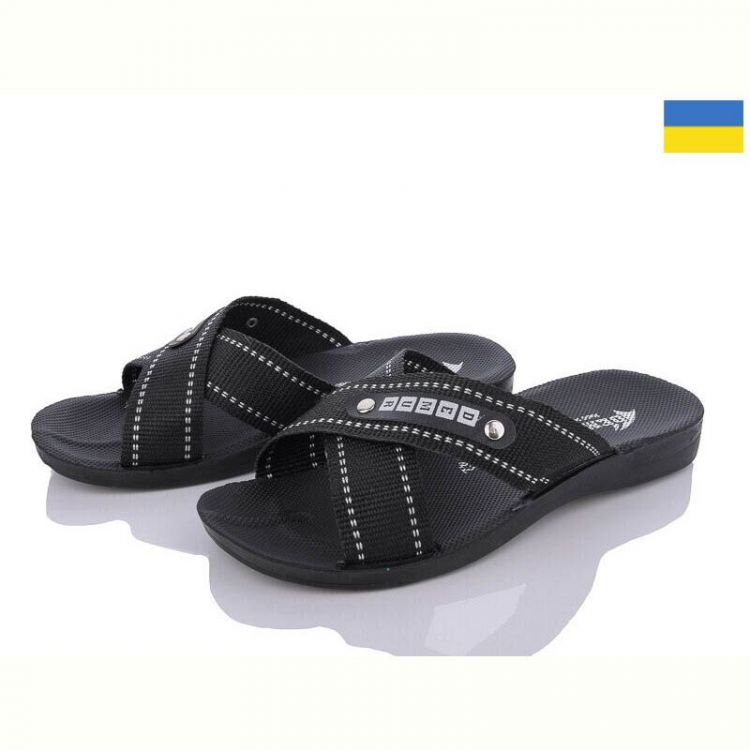Купить Шлепанцы Demur TRK26-2-003-1 чорний-білий на obuv-plus.com.ua