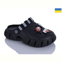 Купить Кроксы Malibu 6012 чорний-сірий на obuv-plus.com.ua