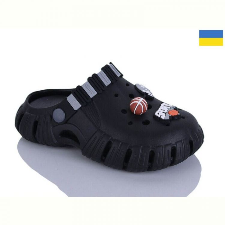 Купить Кроксы Malibu 6012 чорний-сірий на obuv-plus.com.ua