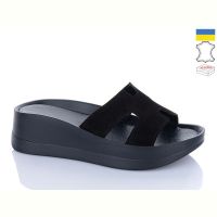 Купить Шлепанцы Garti 0094 чорний замш на obuv-plus.com.ua