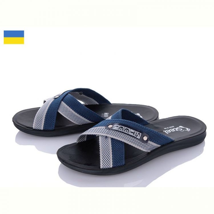 Купить Шлепанцы Demur TRK26-2-007 сірій-синій на obuv-plus.com.ua