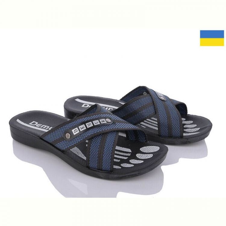 Купить Шлепанцы Demur TRK26-2-003-1 сіний-чорний на obuv-plus.com.ua