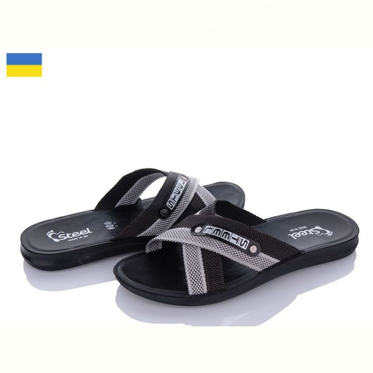 Купить Шлепанцы Demur TRK26-2-007 сірий-чорний на obuv-plus.com.ua