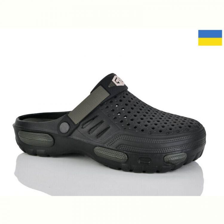 Купить Кроксы Malibu 6-118 чорний-хакі на obuv-plus.com.ua
