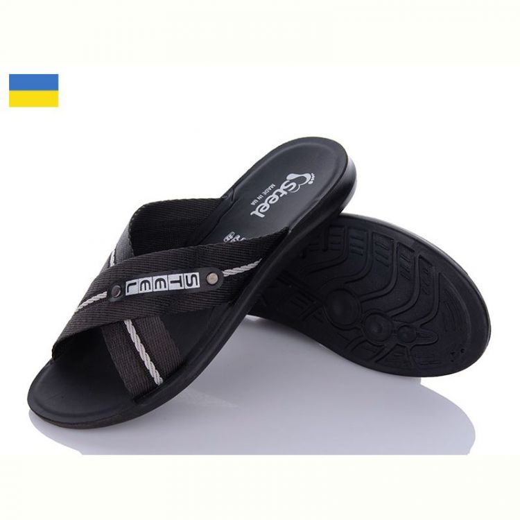 Купить Шлепанцы Demur TRK26-2-007 чорний-білий на obuv-plus.com.ua