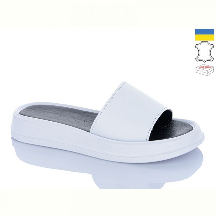 Купить Шлепанцы Garti 0197 білий шкіра на obuv-plus.com.ua