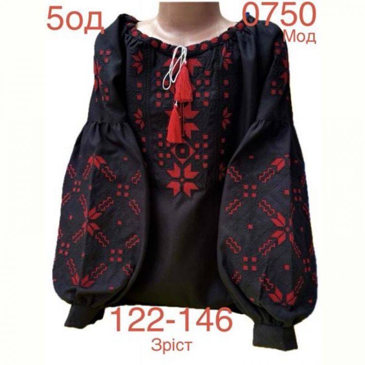 Купить Вышиванка Надийка ND888-0750 black на obuv-plus.com.ua