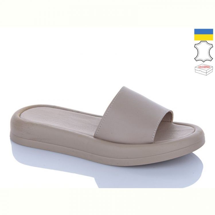 Купить Шлепанцы Garti 0197 беж шкіра на obuv-plus.com.ua