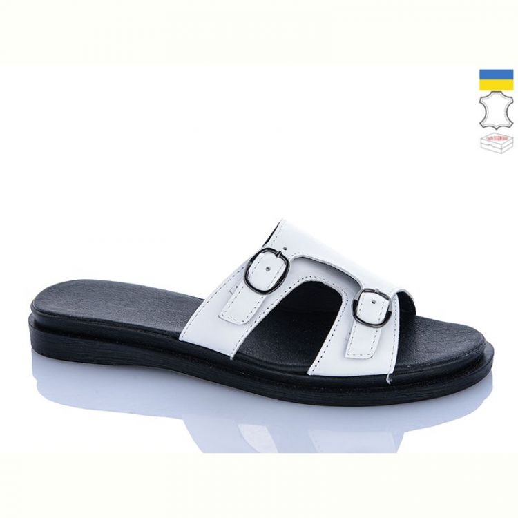 Купить Шлепанцы Sali 111 білий к чор-п. на obuv-plus.com.ua