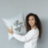 Купить Подушка декоративная 50х50 см Simplicity IDEIA антиаллергенная мята с вышивкой на obuv-plus.com.ua