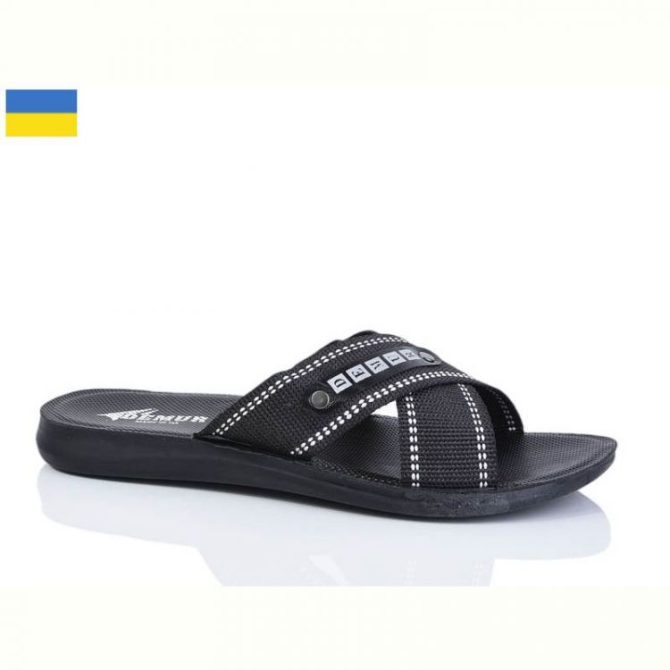 Купить Шлепанцы Demur TRK26-2-Kolon N чорний-білий на obuv-plus.com.ua