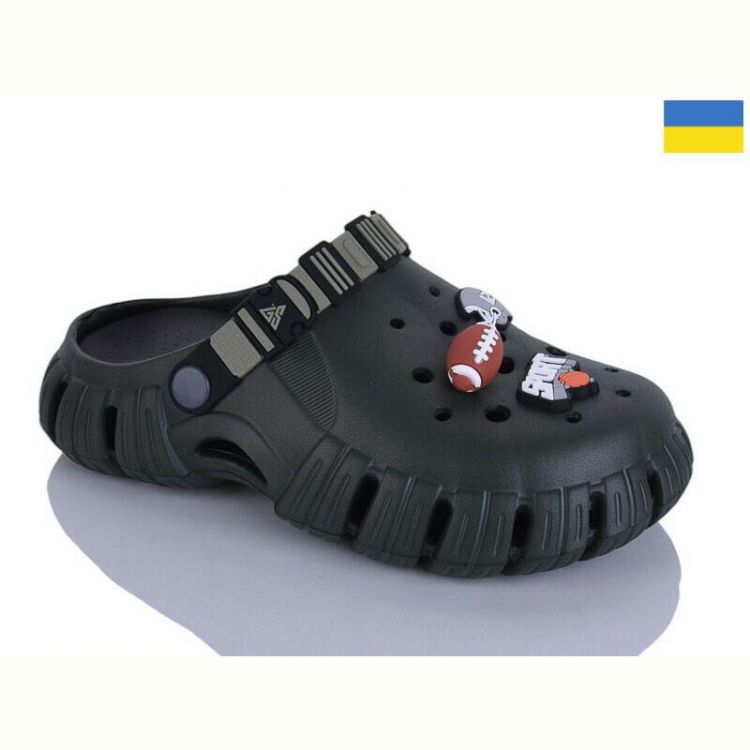 Купить Кроксы Malibu 6770 хакі/чорний на obuv-plus.com.ua