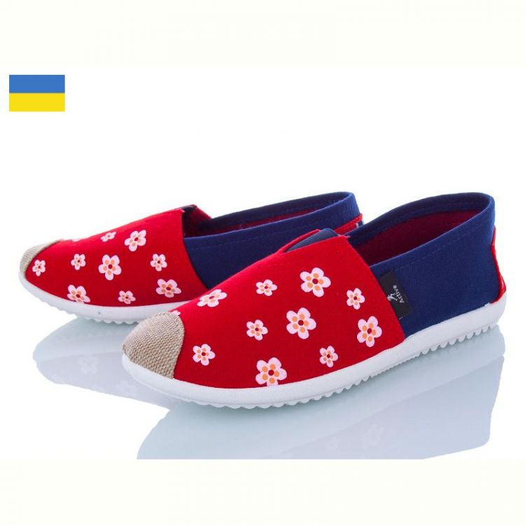 Купить Слипоны Active 16-1W ромашка красная на obuv-plus.com.ua
