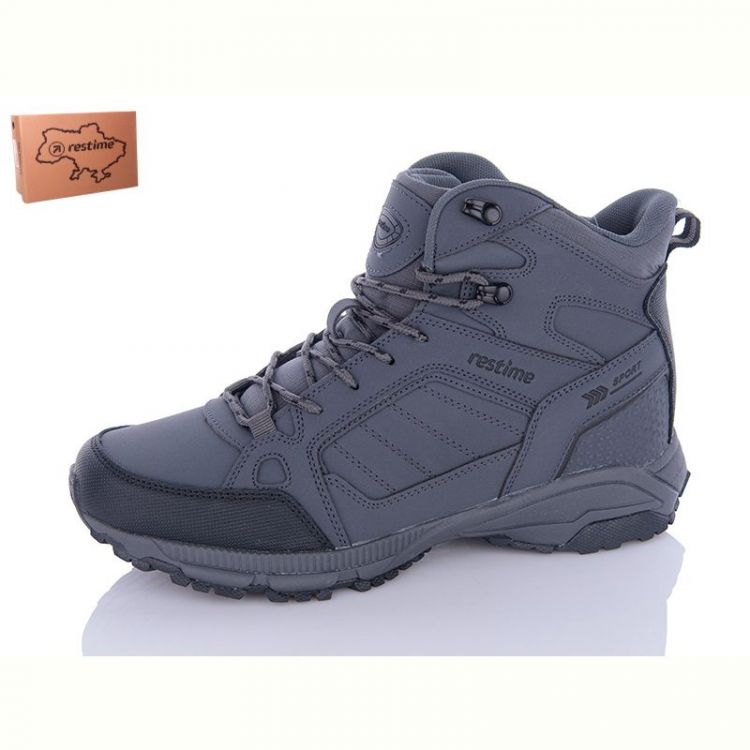 Купить Ботинки Restime PMZ23606 grey-black на obuv-plus.com.ua