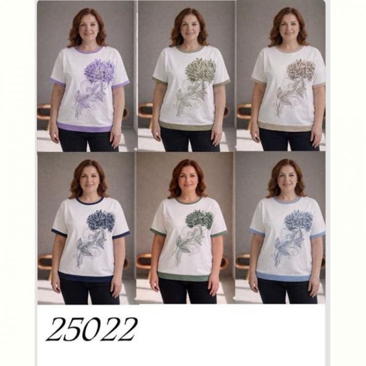 Купить Футболка Elena&Vika 25022 white-lilac на obuv-plus.com.ua