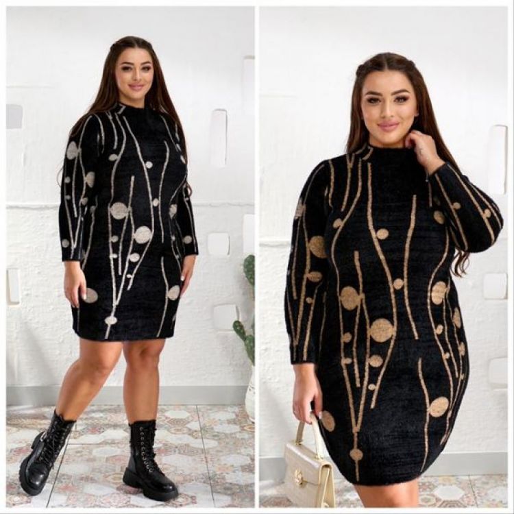 Купить Платье Lola LL392 black-beige на obuv-plus.com.ua