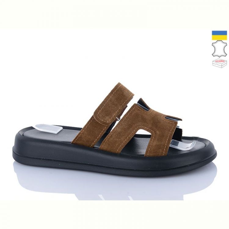 Купить Шлепанцы Sali 1501-25 camel з чор-п. на obuv-plus.com.ua