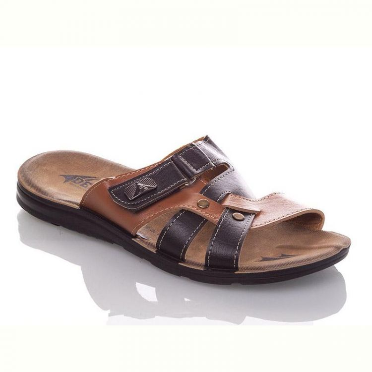 Купить Шлепанцы Demur MK26-2-6844S black-camel на obuv-plus.com.ua