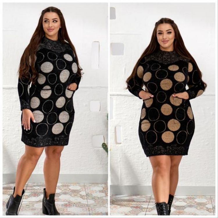 Купить Платье Lola LL386 black-beige на obuv-plus.com.ua