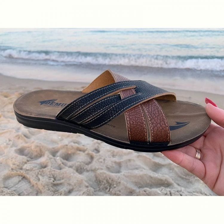 Купить Шлепанцы Demur MK26-2-6836 black-camel на obuv-plus.com.ua