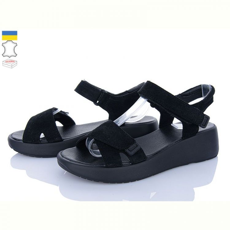 Купить Босоножки A.N.I.One 4075-25 чорний замш на obuv-plus.com.ua