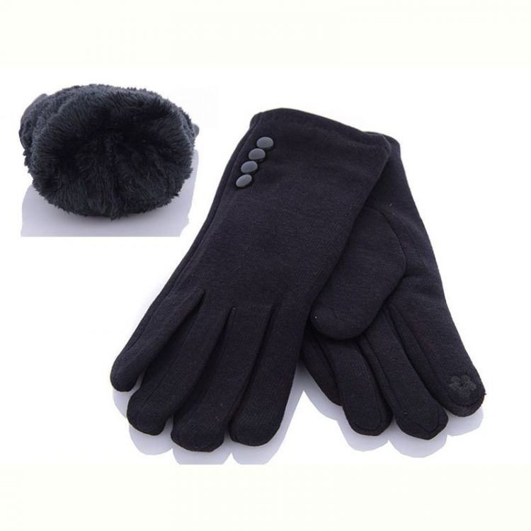 Купить Перчатки Ronaerdo 004 black трикотаж мех на obuv-plus.com.ua